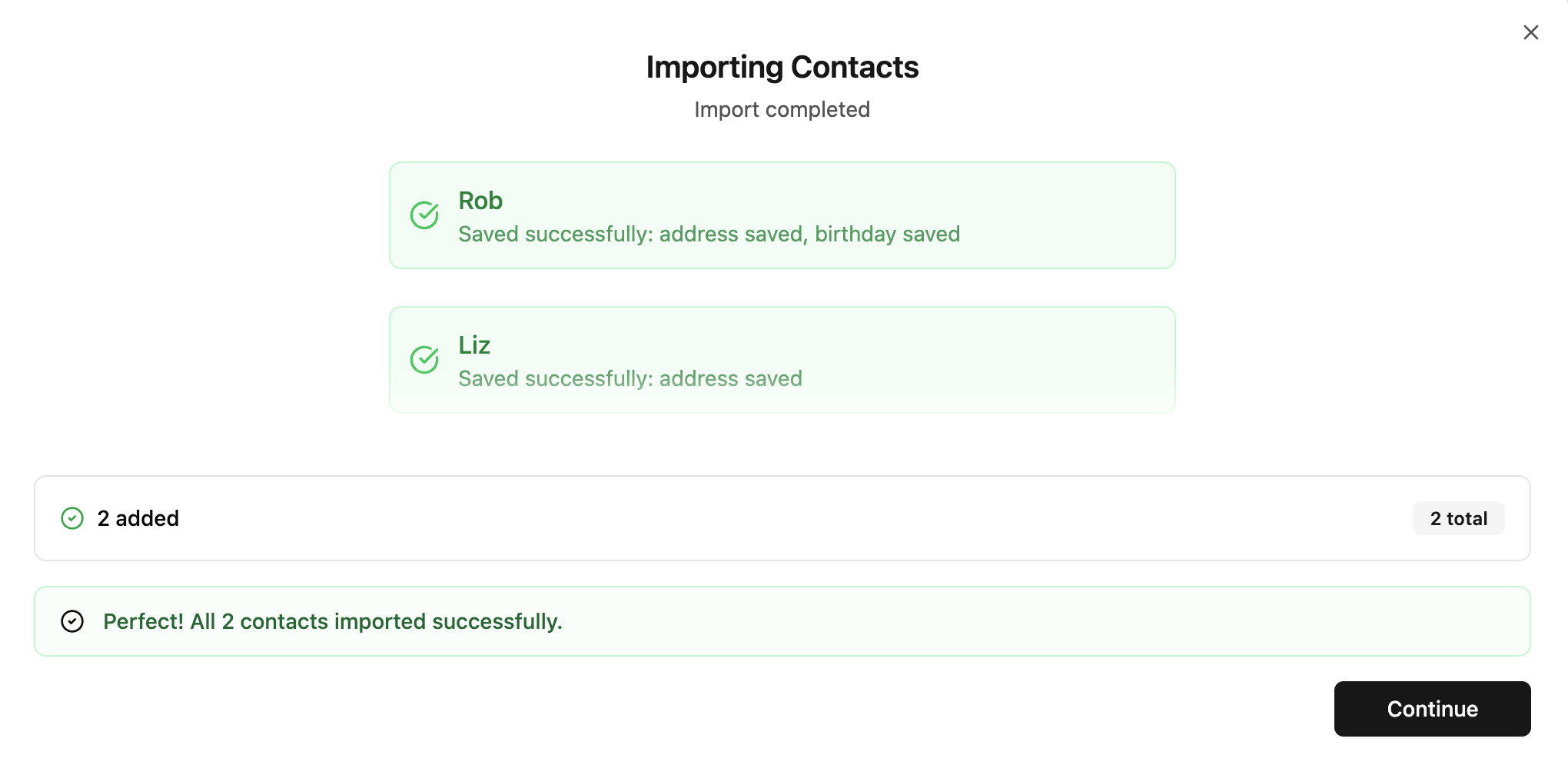 Project interface screen